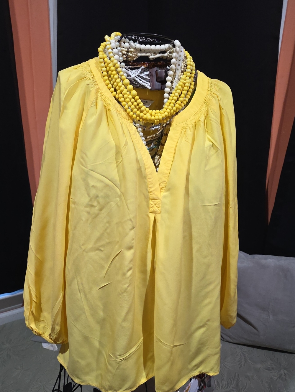 Yellow Women's Peasant Blouse - Crown & Ivy